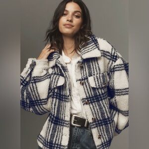 NWT Pilcro Plaid Sherpa Shacket